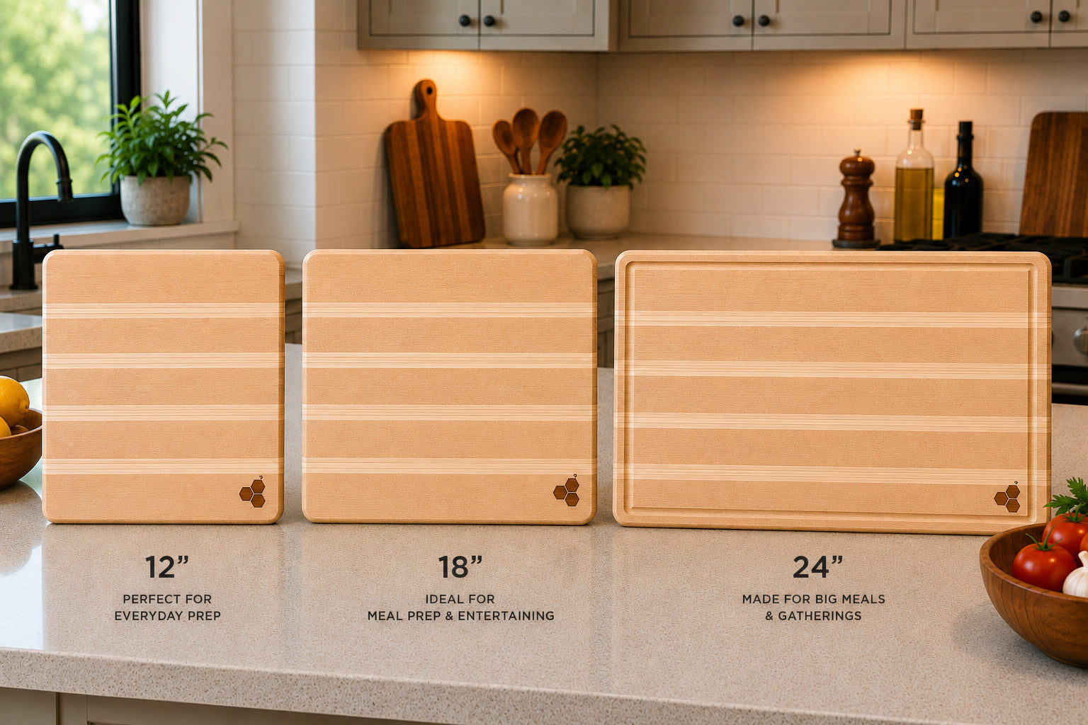 Luxury Cutting Board Set - Maple and Ash